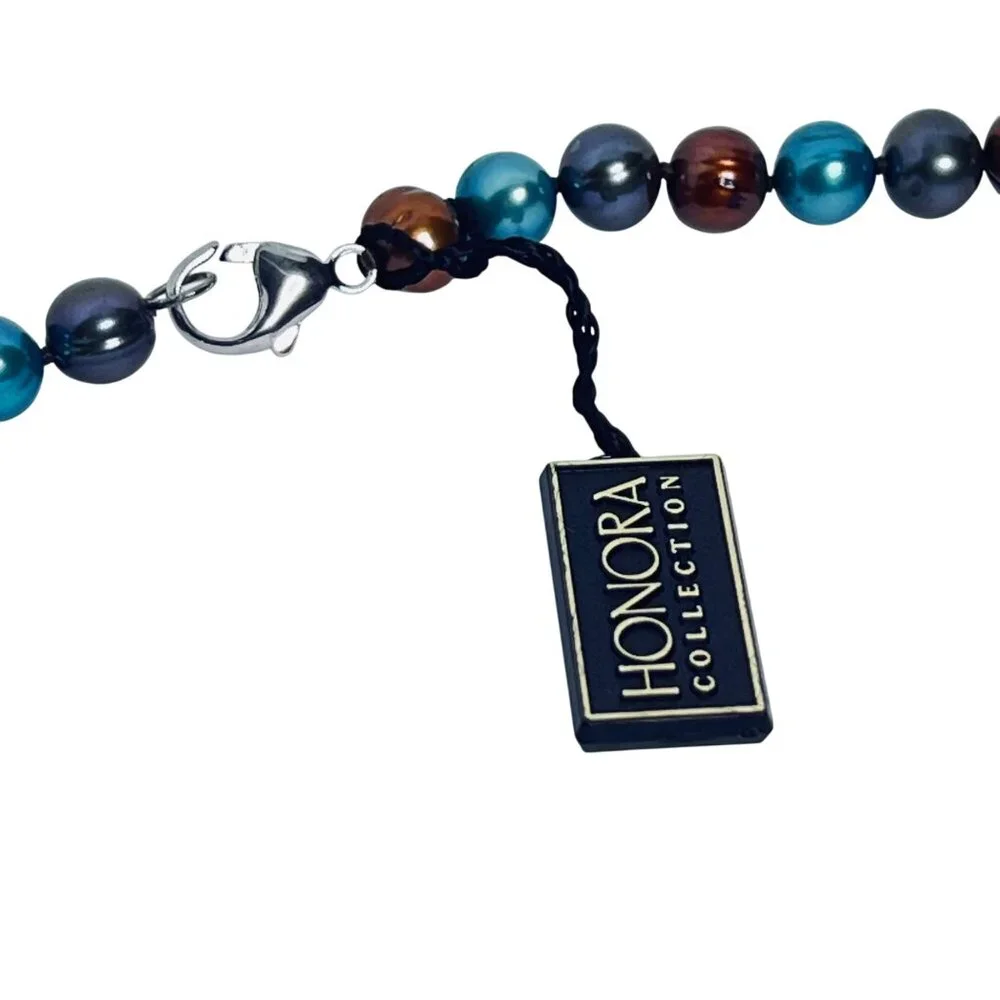 Honora Brown, Teal And Silver Baroque Pearl Necklace (6042) - Picture 4 of 7